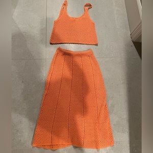 Aritzia (Wilfred) Orange crochet set🍊🧡